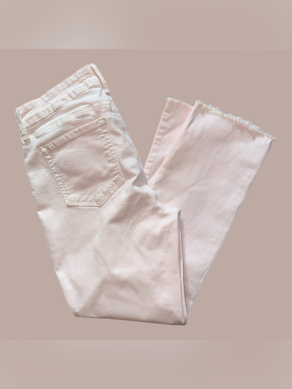 NYDJ Pastel Pink Cropped Frayed-Hem Jeans Size 8